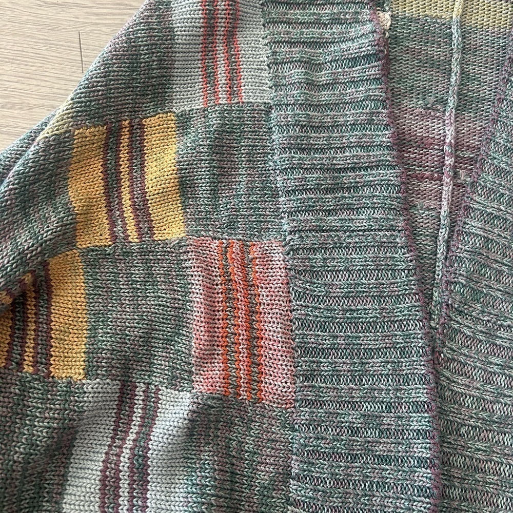 Peruvian Connection Kaffe Fasset Imani Pima Cotton Cocoon Patchwork Cardigan S - Picture 5 of 7